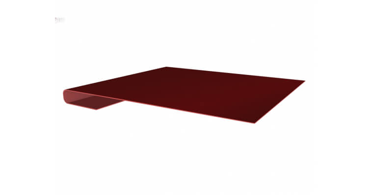 Планка завершающая простая 65мм с пленкой PE 3009 оксидно-красный
