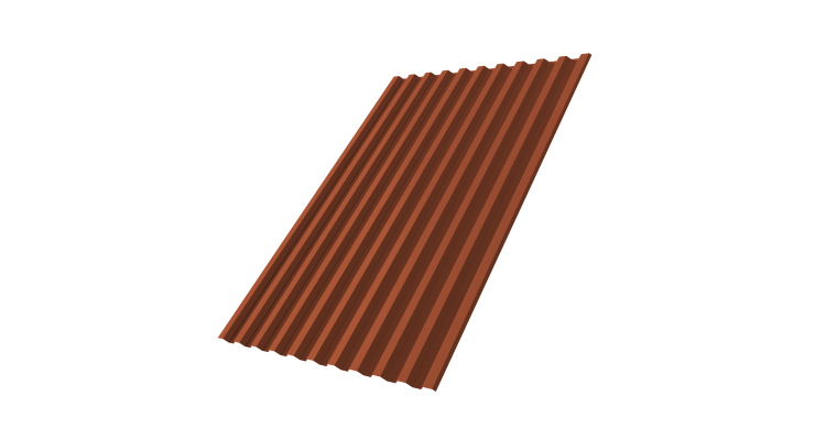 Профнастил С21R GL 0,5 PurLite Мatt RAL 8004 терракота