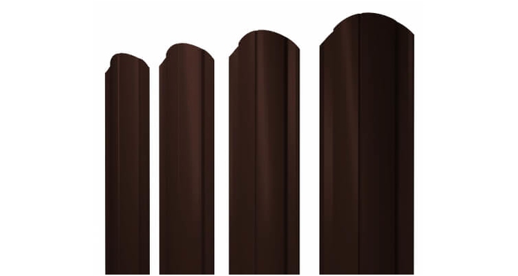 Штакетник Круглый фигурный 0,45 PE-Double RAL 8017 шоколад (1,8м)
