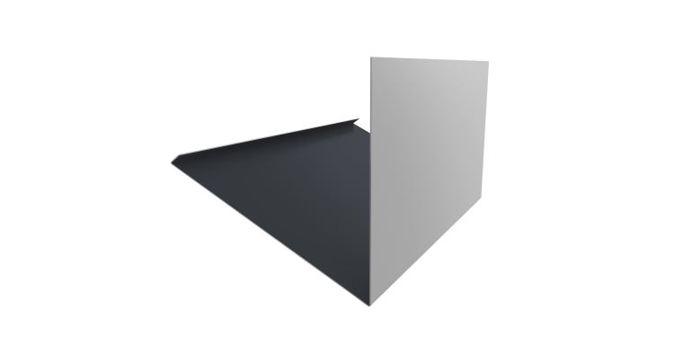 Планка примыкание верхнее к трубе фальц 0,45 Drap TX RAL 7024 мокрый асфальт (3м)