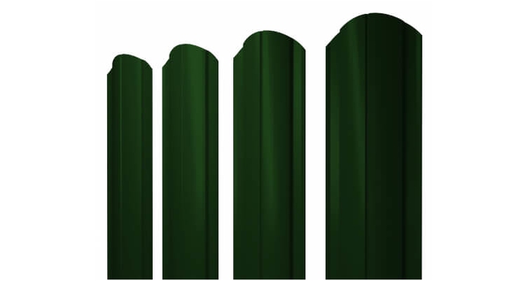 Штакетник Круглый фигурный 0,45 PE RAL 6005 зеленый мох